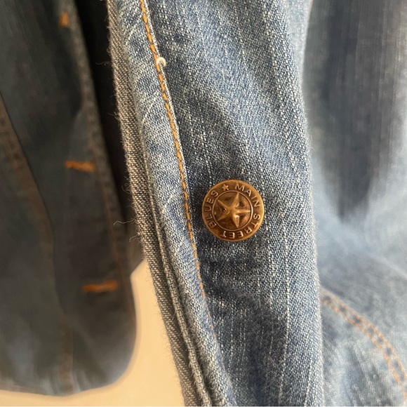 Mainstreet Blues stretch Blue Denim Jacket size 18W cotton lightweight timeless - Picture 3 of 8